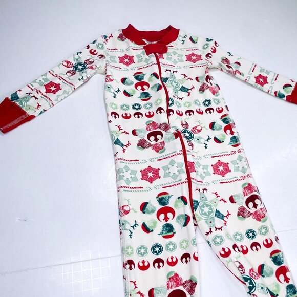 Hanna Andersson Star Wars Christmas Holiday Zipper Sleeper Pajamas 80cm 18-24m - Picture 3 of 11